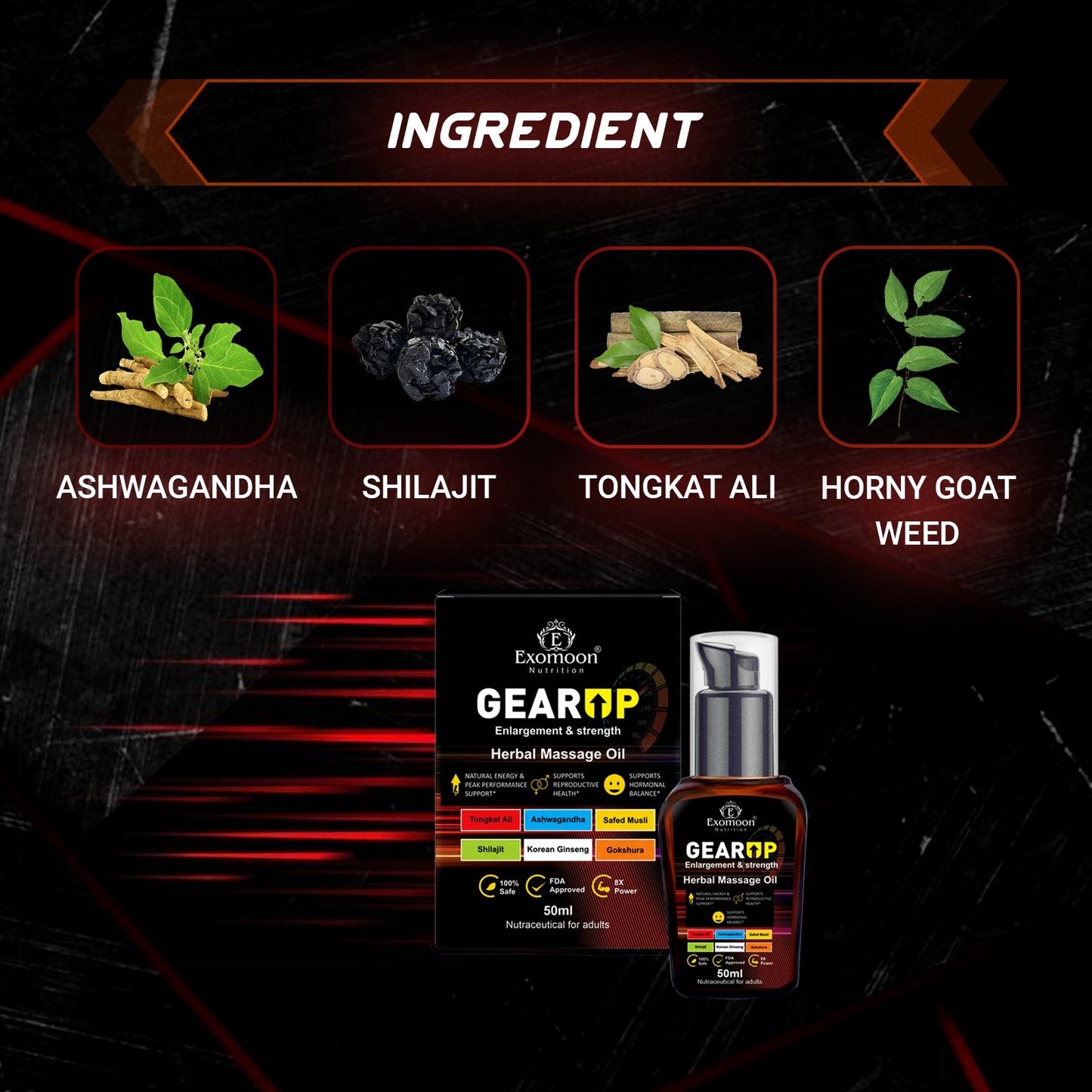 Exomoon Gear Up Herbal Massage Oil