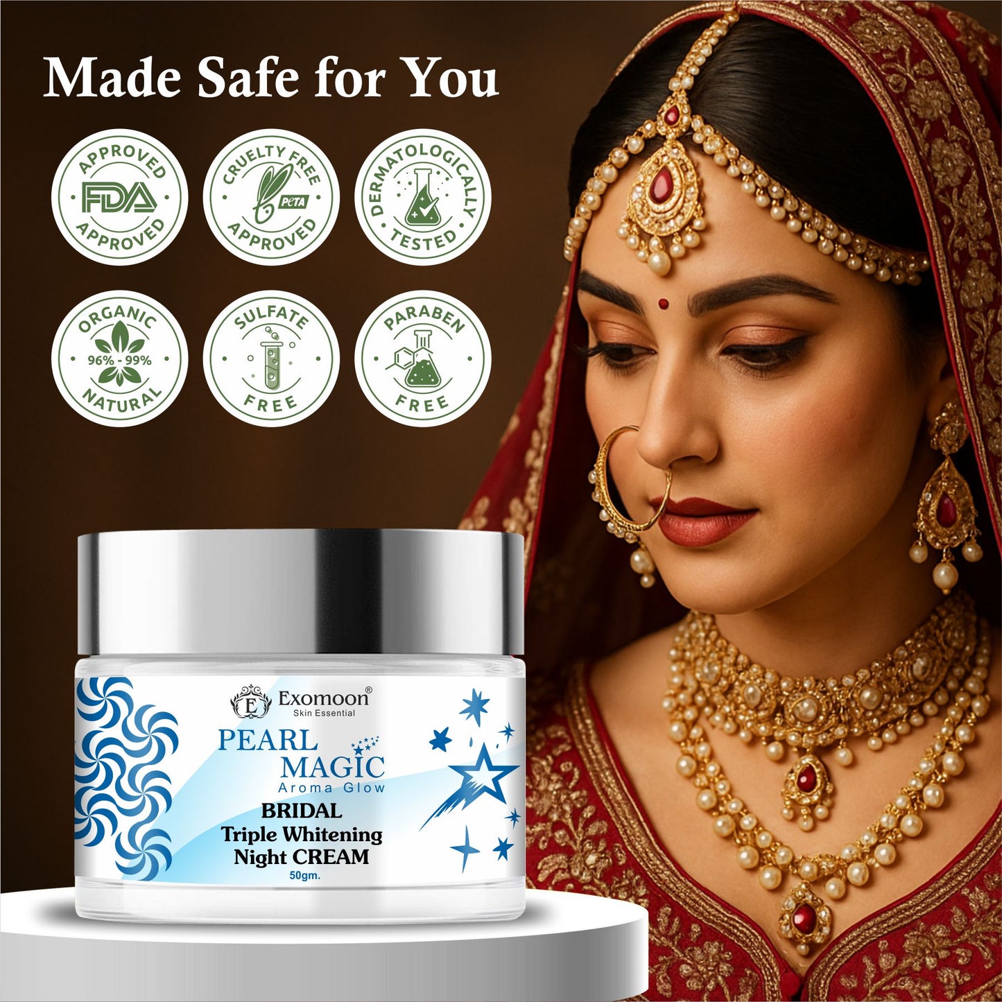 Exomoon Pearl Magic™ Bridal Triple Whitening Night Cream