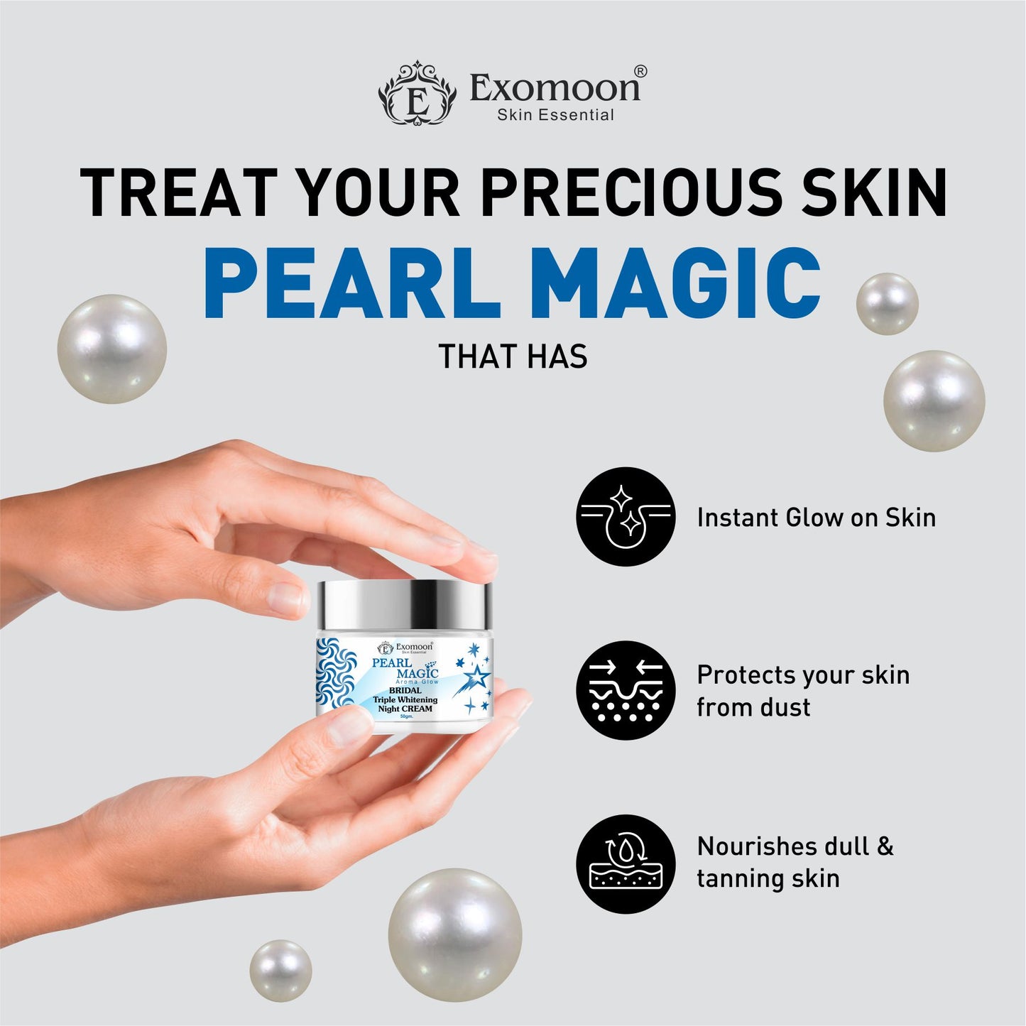 Exomoon Pearl Magic™ Bridal Triple Whitening Night Cream